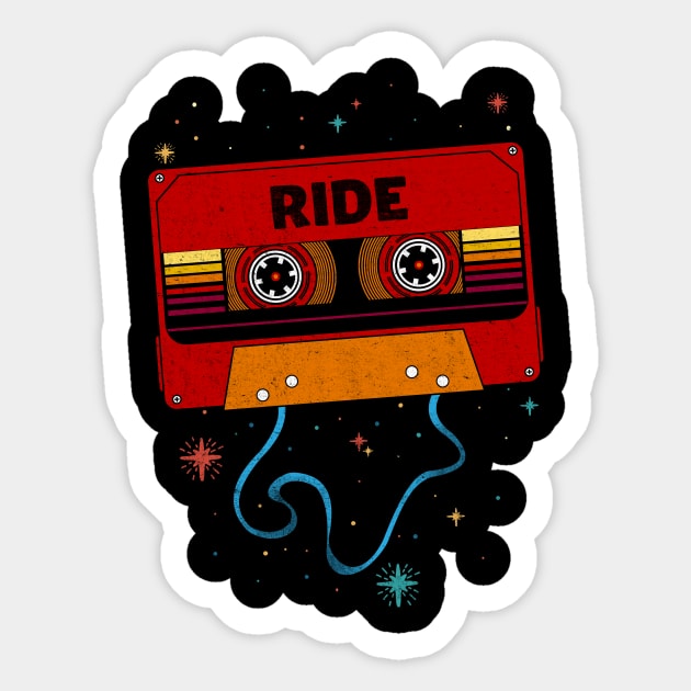 Ride / Retro Vintage Cassette Tape / Music Fanart Sticker by EliseOB